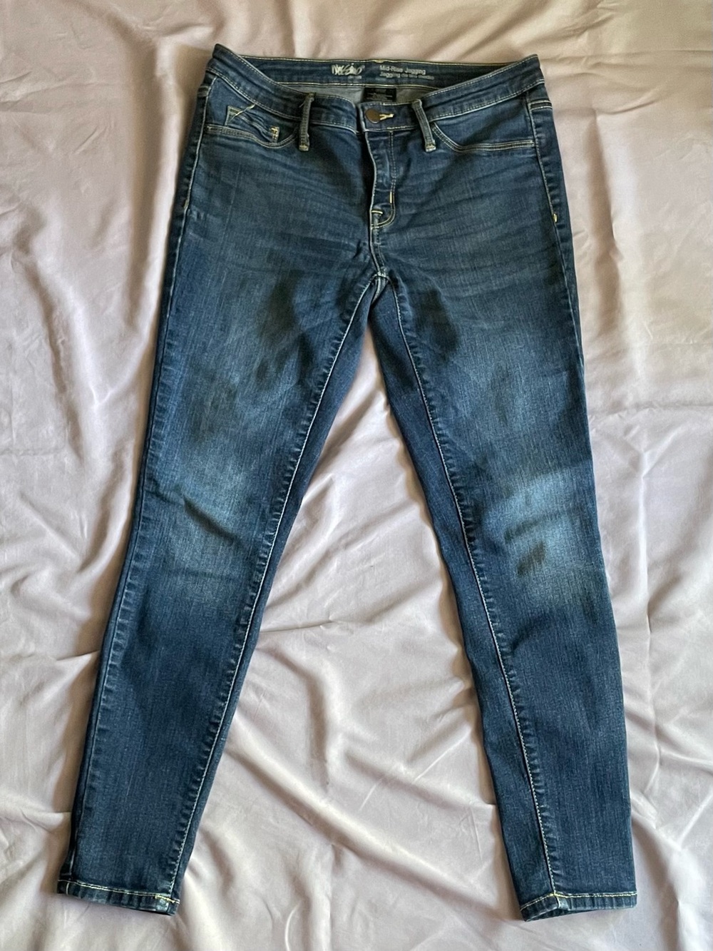 Mossimo Mid-Rise Power Stretch Jeggings Size 6S / 28S Dark Wash Denim